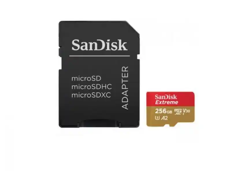 Micro SD Card 256GB SanDisk SDXC V30 U3 A1 + adapter UHS1