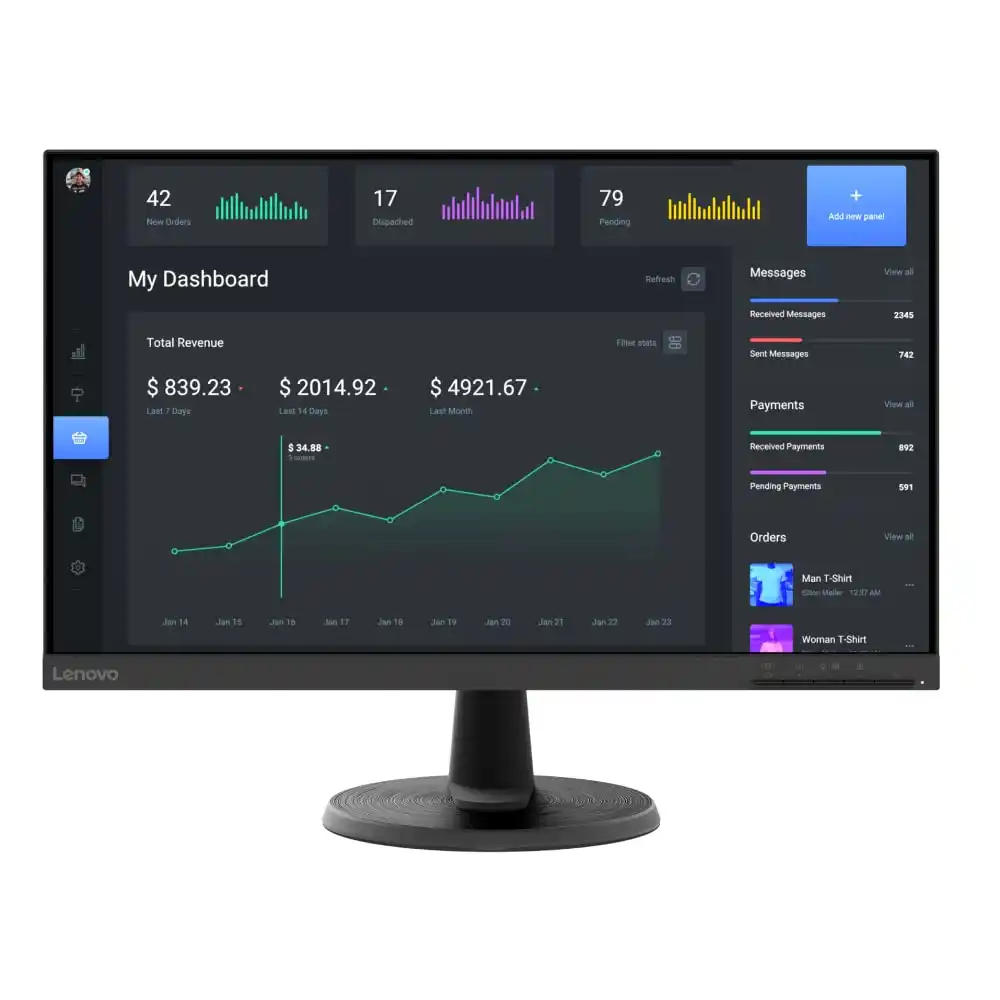 Monitor 23.8 Lenovo D24-40 1920x1080/Full HD/VA/75Hz/4ms/VGA/HDMI 67A2KAC6EU