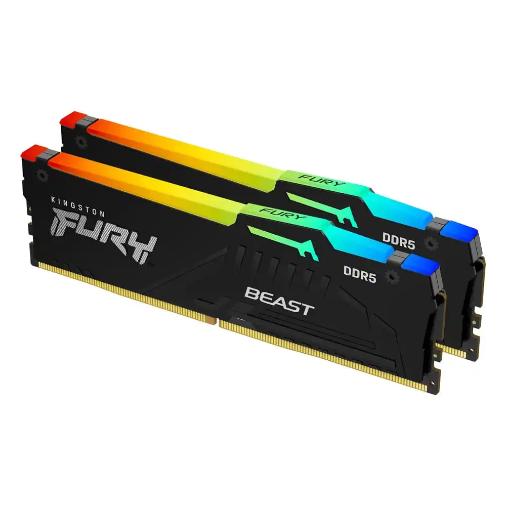 Memorija DDR5 32GB (2x16GB) 5600MHz Kingston Fury Beast RGB KF556C36BBEAK2-32