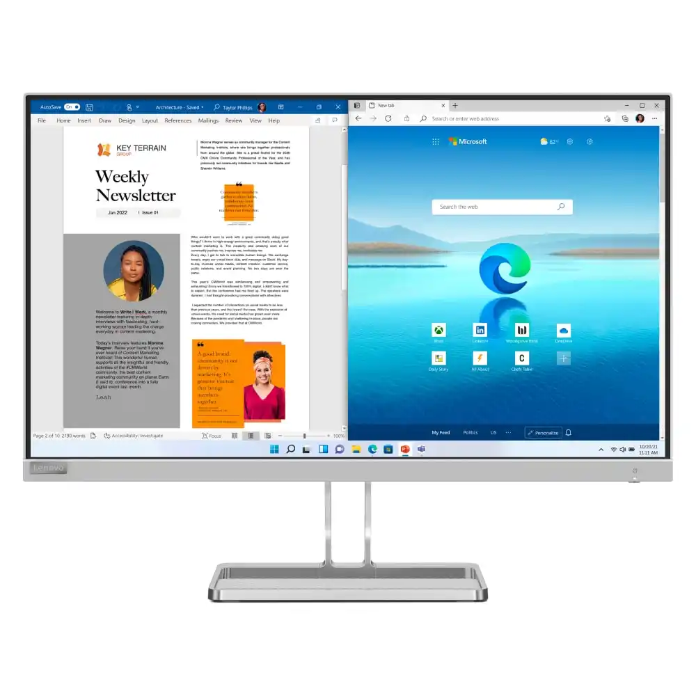 Monitor 27 Lenovo  L27i-40 67ABKAC4EU 1920x1080/FHD IPS/100Hz/4ms/VGA/2x HDMI/Zvučnici/Siva