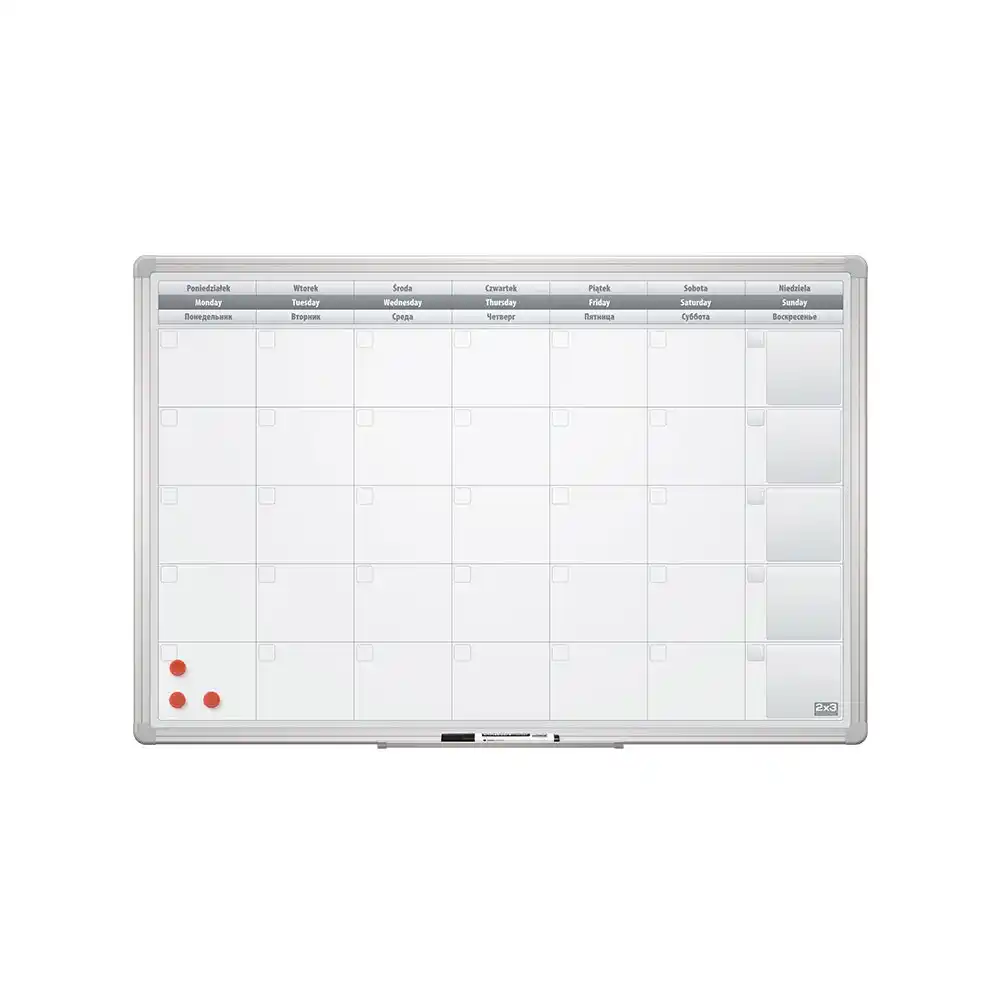 Planer tabla 2x3 TP004, mesečna 60x90cm alu ram