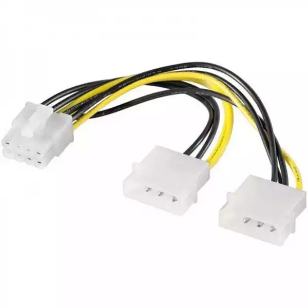 Naponski kabl 8-pina na 2 x Molex za Maticnu i CPU 15cm