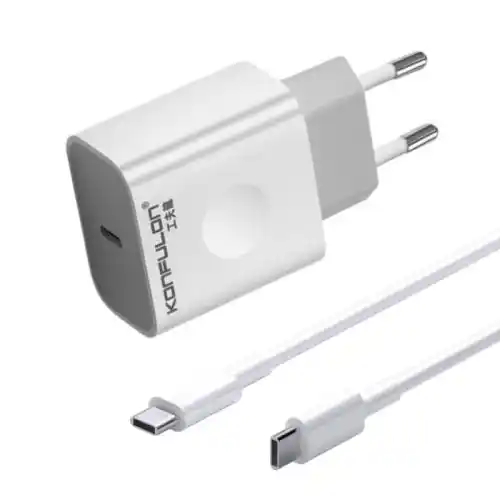 Kućni brzi punjač Konfulon C69D 20W + DC15 Type C KABL