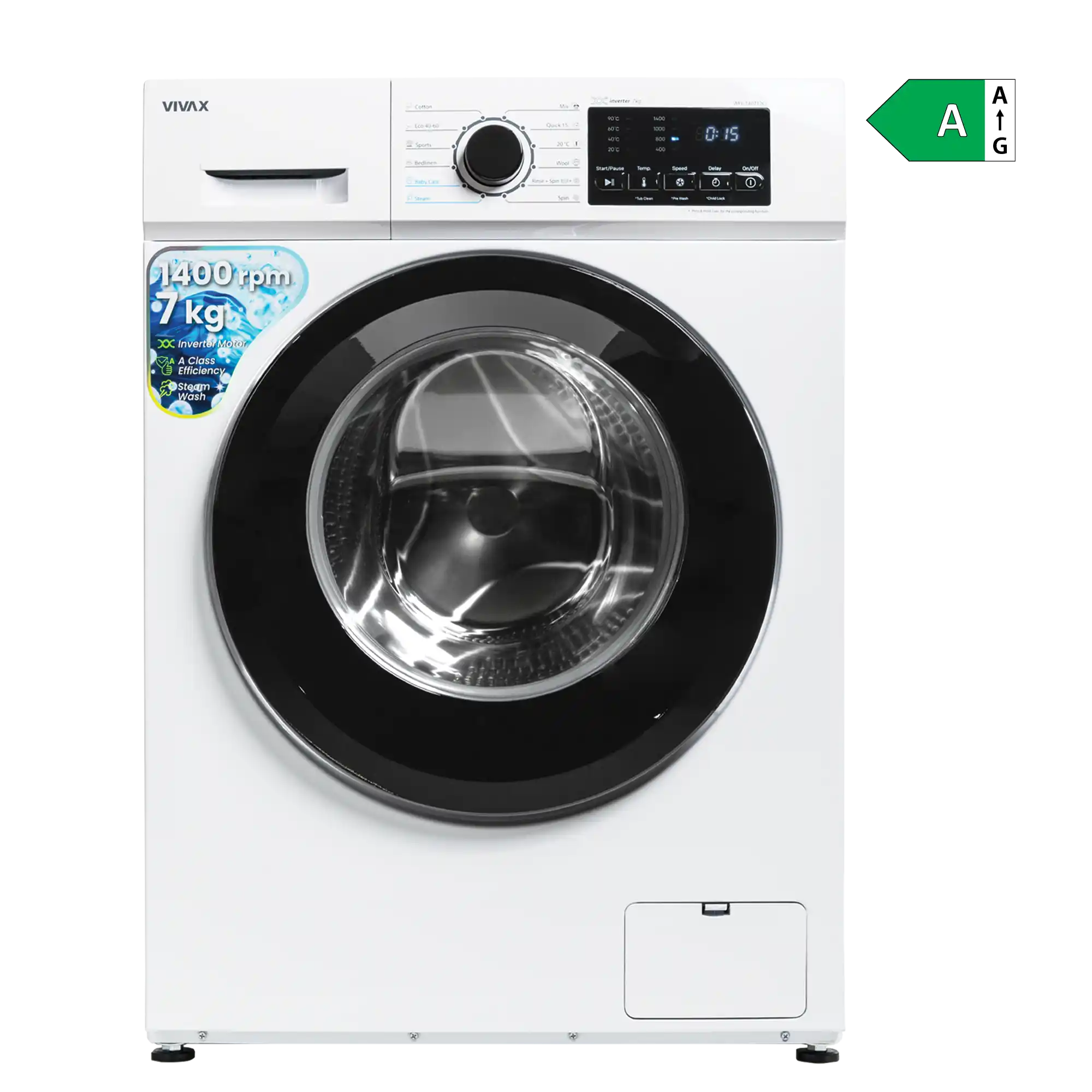 Mašina za pranje veša Vivax WFL-140712Cl  širina 60cm/kapacitet 7kg/obrtaja 1400-min