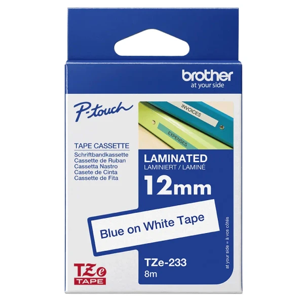 Brother traka TZE233 12mm Blue/White