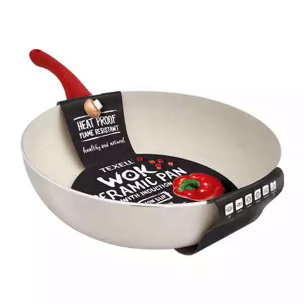 Tiganj wok Texell TPC-W28 keramički 28cm + poklon podmetač