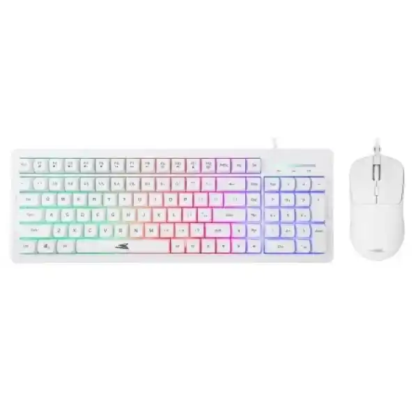 Tastatatura + miš Baracuda ORCA Full Layout/Membranska/RGB/US + 7200DPI/Optički/Bela