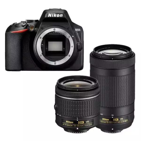 Digitalni fotoaparat NIKON D3500 + objektiv 18-55mm VR + objektiv AF-P VR 70-300mm