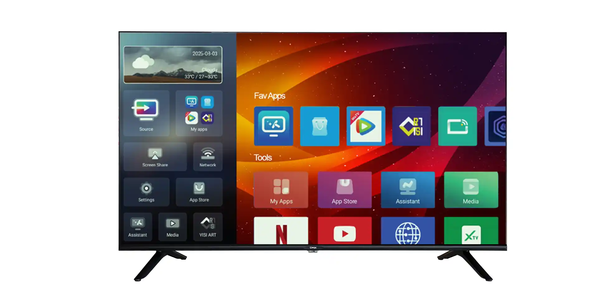 SMART LED TV 40 FOX 40AOS480G 1920x1080/FHD/DVB-T2/S2/C/Android 14 frameless
