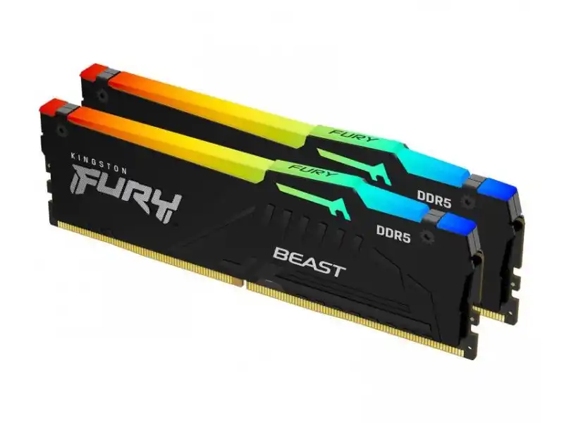 Memorija DDR5 64GB (2x32GB) 5600MHz Kingston Fury Beast RGB KF556C36BBEAK2-64