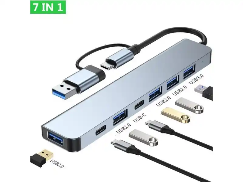 USB Hub 7 port E-green Superbrzi 3.1 Tip C USB 3.0