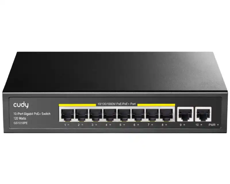 Svič 10/100/1000 10-port Cudy GS1010PE 8 Gbit PoE+ port/2 Gbit Uplink porta 120W