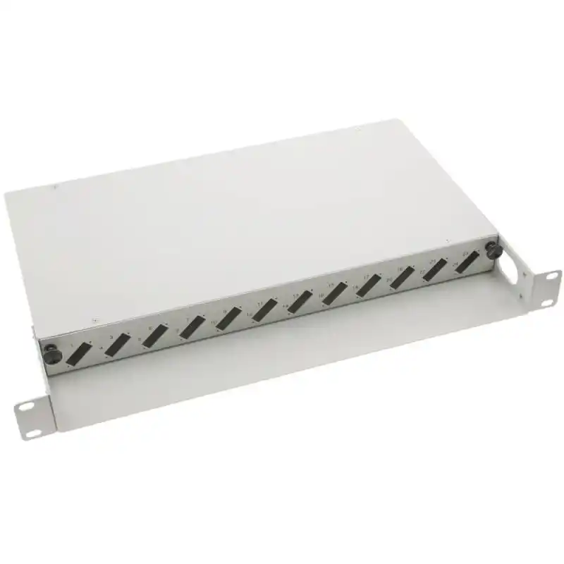 Fiber optički patch panel 19/1U sa 12 duplex slotova za SC duplex/LC quad adaptere