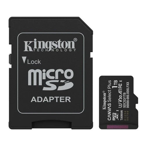 Micro SD Card 1TB Kingston + SD adapter SDCS3/1TB class 10