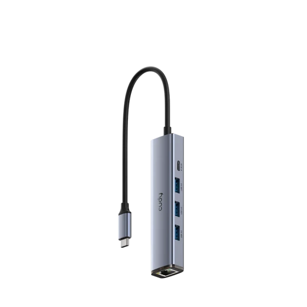 Adapter-konverter Cudy UH605 USB Tip C-3xUSB 3.0+RJ45