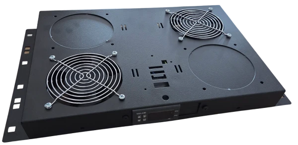 Ventilator panel 19/1U sa 2 ventilatora sa digitalnim kontrolerom Mirsan MR.FAN2DT.01 Crni