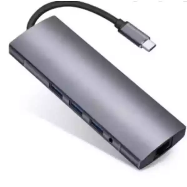 Adapter-konverter TIP-C na HDMI+4xUSB 3.0+TIP-C+SD/Micro+Audio+VGA+RJ45