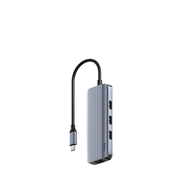 Adapter-konverter Cudy UH606 USB Tip C 3xUSB-A 3.0/RJ-45/HDMI/USB-C