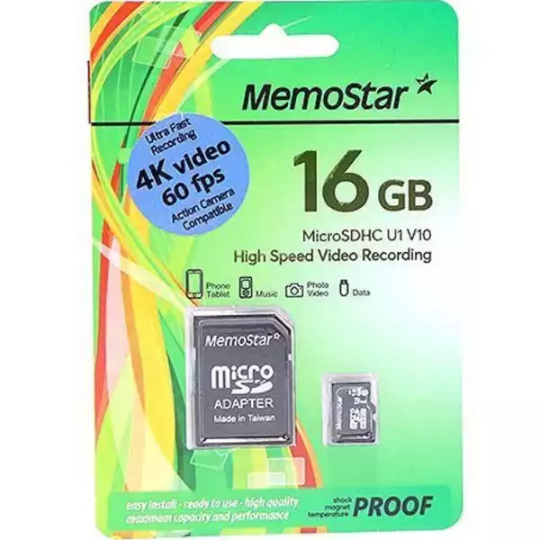 Micro SD 16GB V10 4K MemoStar