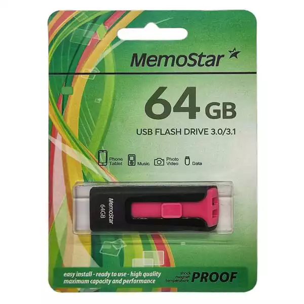 USB Flash 64GB 3.0 U-Slide MemoStar Crni
