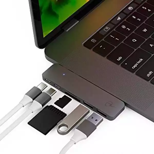 Adapter - konverter Tip C - HDMI/2xUSB 3.0/SD microSD/2xType C