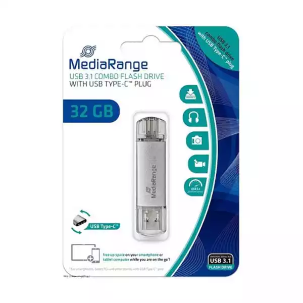 USB Flash 32GB 3.1 Mediarange Combo sa USB Type C