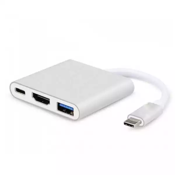 Adapter-konverter USB 3.1 Tip-C/M - HDMI/USB 3.0/Tip C Linkom
