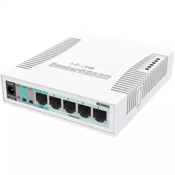 MikroTik RB260GS/CSS106-5G-1S upravljiv svič sa 5 x Gigabit portova + 1 x Giga SFP slot, MAC filt