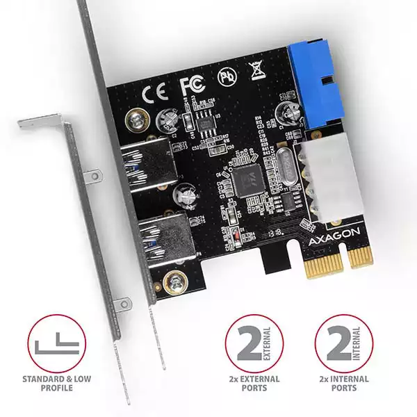 Kartica PCI-e CI kontroler 4 x USB 3.2 (2xfront + 2xinternal)