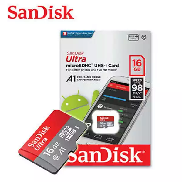 Micro SDHC 16GB Ultra Micro SanDisk 100MB/s Class 10 sa adapterom CN