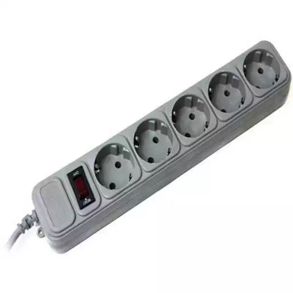 Kabl produžni Gembird SPG3-B-6C sa zaštitom, 3x1.5/16A sa 5 priključnih mesta 1.8m grey 599