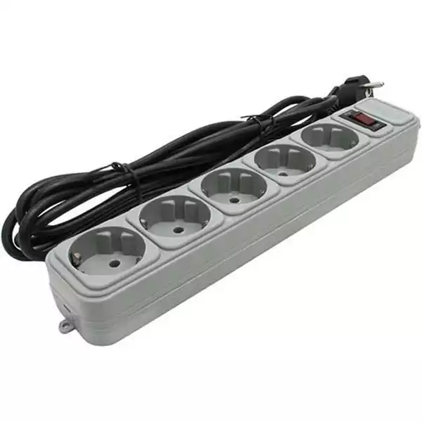 Kabl produžni Gembird SPG3-B-10C sa zaštitom, 3x1.5/16A sa 5 priključnih mesta 1.8m grey