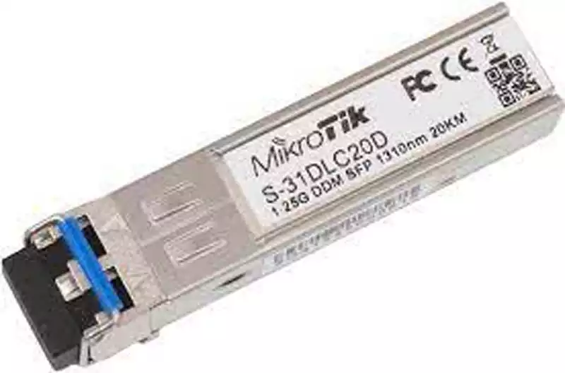 MikroTik S-31DLC20D fiber optički 1.25Gb/s SFP modul singlemode do 20km, 1000Base-LX, LC konektor