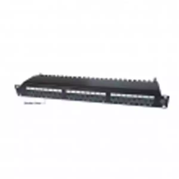 Patch panel 19/1U sa 24 RJ-45 UTP kat. 6A sa zastorima, dual blok reglete (LSA/110), fiksni portovi