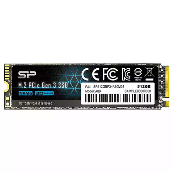 SSD M.2 NVME 512GB SiliconPower SP512GBP34A60M28 A55 2200MBs/1600MBs