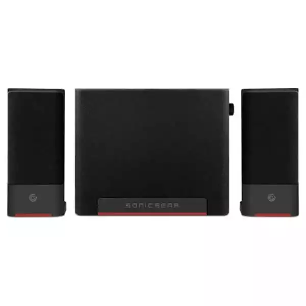 Zvučnici SonicGear Space 3 Maroon 2.1, crno/crveni