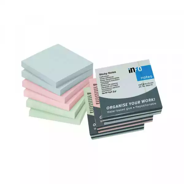 Info notes Samolepljivi blokčići 75x75 Info notes pastel zeleni 5654-81 ( 4411 ) 