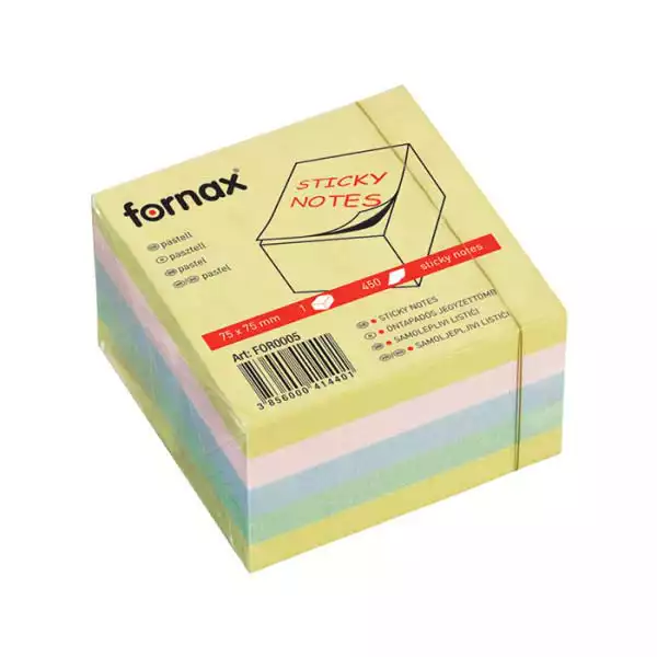 Fornax Kocka samolepljivi listići FORNAX 450 lis, 75x75 PASTEL 414401 ( 7706 ) 