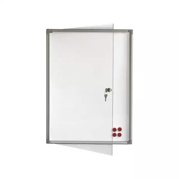 2x3 Tabla oglasna 2x3 GS46 6xA4 bela magnetna,sa vratima i ključem  73X68 ( B759 ) 
