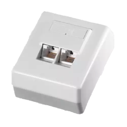 Nazidna utičnica cat 6 2 x RJ-45 Secomp Value Bela