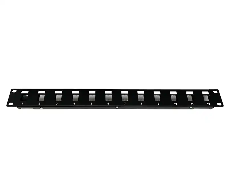 Patch panel 19/1U sa 12 slotova ,bez modula RAL9005 Mirsan MR.19P12P1U.01