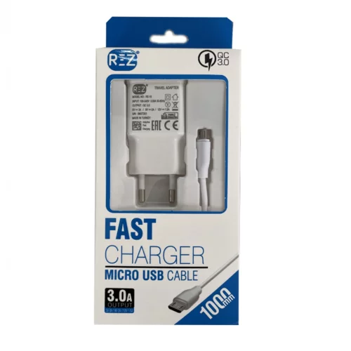Kućni punjač fast REZ 2/1 3.0A sa USB Micro kablom beli