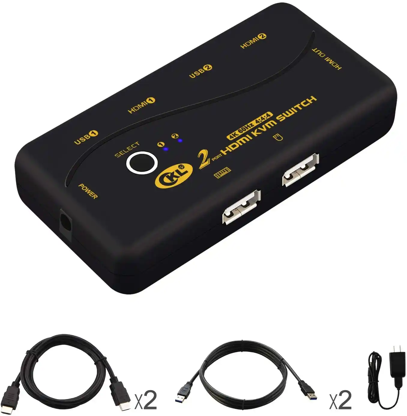 HDMI KVM USB svič CKL-21UH 2 ports HDMI 2.0 Compliant sa kablovima, podržava 4Kx2K@60Hz