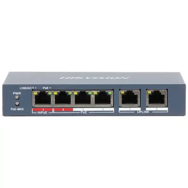SWITCH DS-3E0106HP-E  - 4- portni 100Mbps PoE+2x