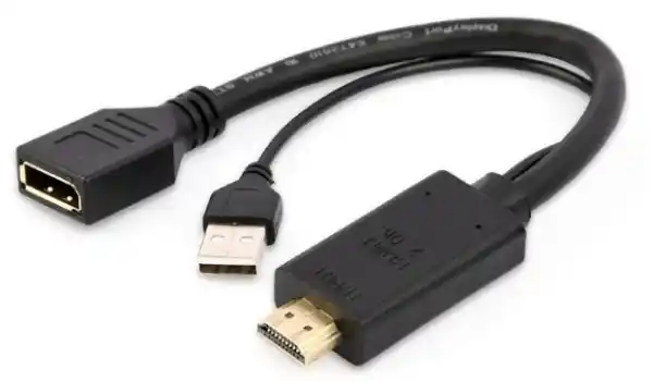 Adapter konverter HDMI-Displayport +USB 4K M/Ž Gembird