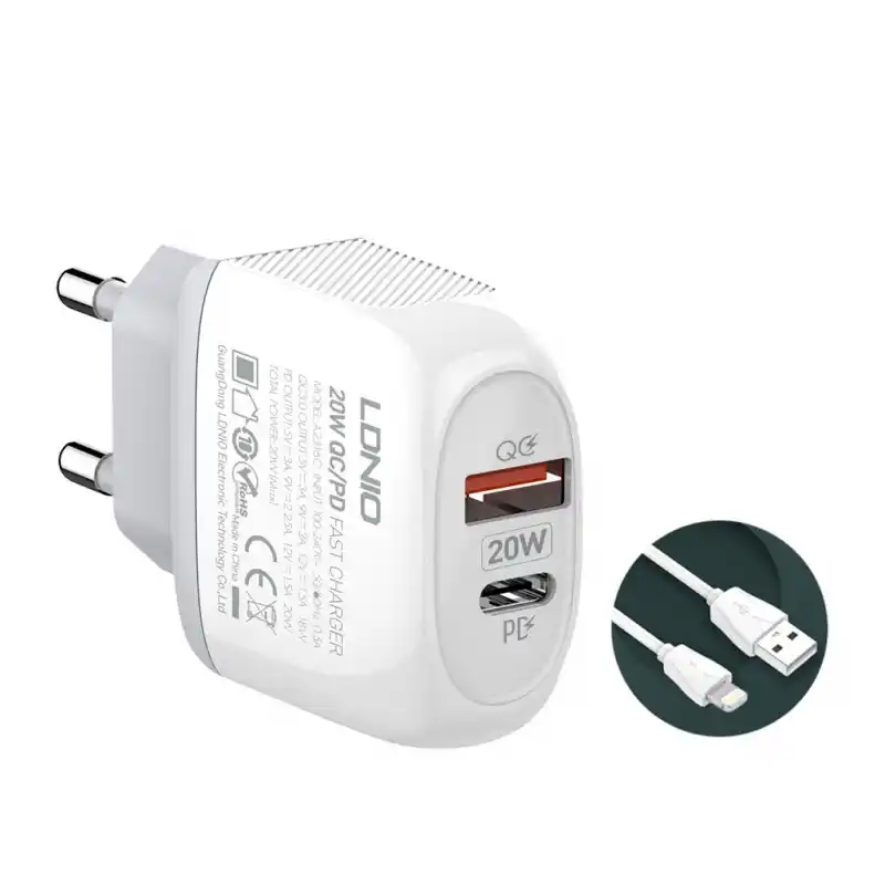 Kućni punjač EIMA EM-50 Quick Charge 3.0+18W sa Iphone lightning kablom