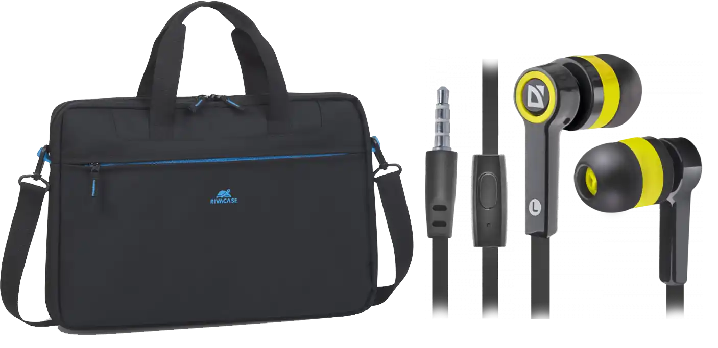 Torba za Laptop 15.6 RIVACASE 8037 Crna+Poklon Slušalice bubice sa mikrofonom Defender Pulse 420, cž